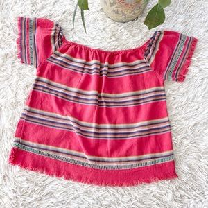 Anthropologie DRA Los Angeles Off Shoulder Blouse Top Shirt Spring Summer Large